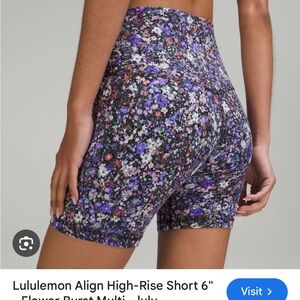 Lululemon Align Shorts 6in Size 12 Flower Burst
